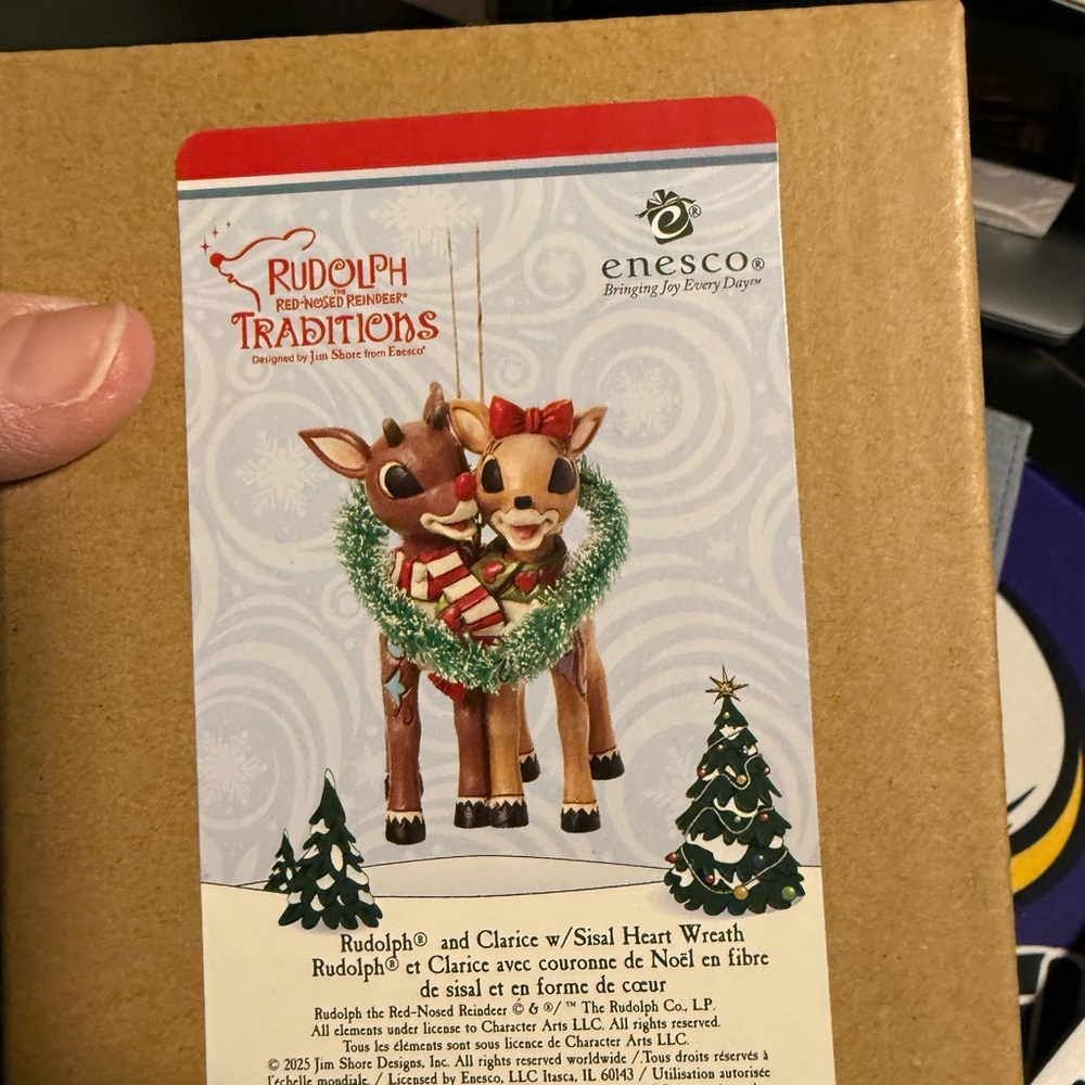 Rudolph and Clarice Heart Wreath ornament